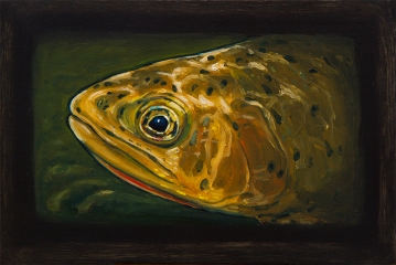 Westslope Cutthroat Trout IV, West Fork of Bitterroot River, Montana 6" x 8.75" Oils on Plaster Panel